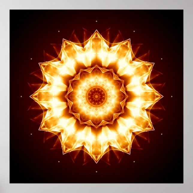 Póster Mandala ouros Sun (Frente)