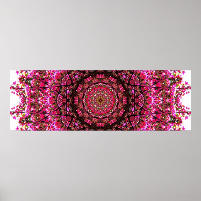 Poster Mandala Panorâmica Rosa (Frente)