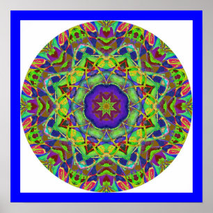 Póster Mandala Poster.3 do design da aguarela