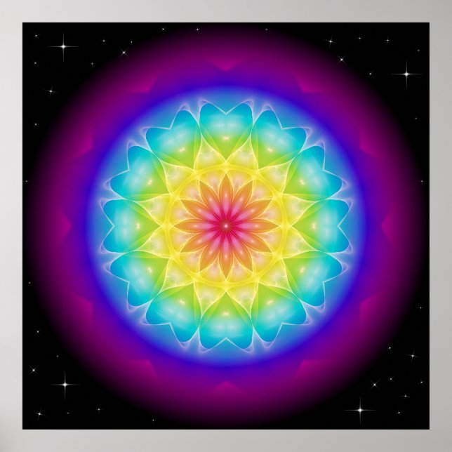 Poster Mandala Rainbow I (Frente)
