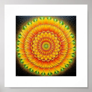 Poster "Mandala Sunflower of Light - Arte Geométrica Sagr