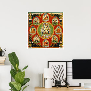 Poster Mandala Tantric tibetana de Buddha do budismo do