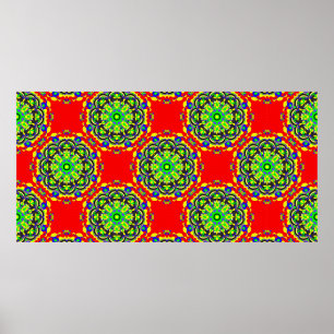 Poster mandala vintage - padrão sem descontinuidades tri