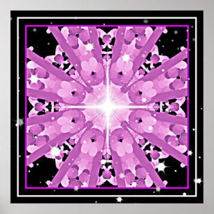 Poster Mandala violeta do raio da lavanda brilhante do