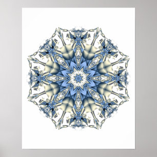 Poster Mandalala Fractal Caleidoscópio de Floco de Neve A