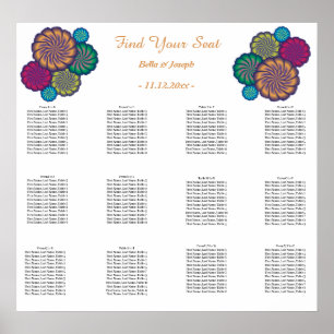 Poster Mandalas Brancas Florais Modernas. Casamento