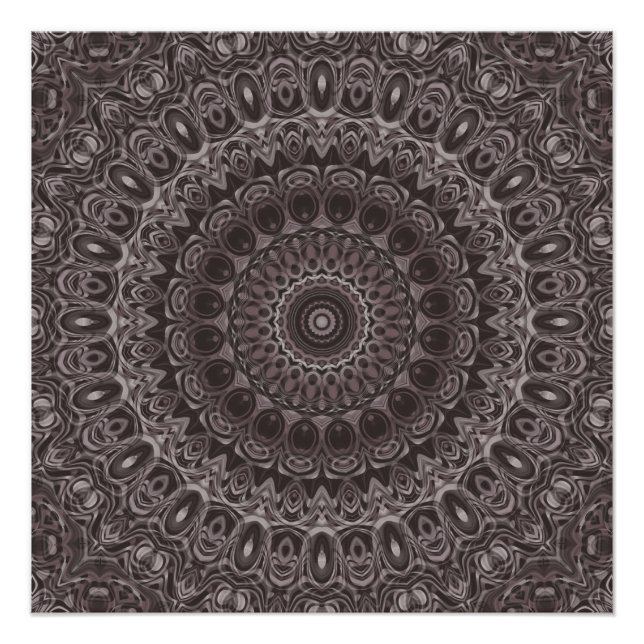 Póster Mandalas de Aquarela em Veludo Profundo em Tons de (Frente)