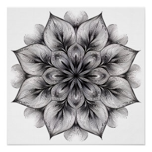 Póster Mandalas de Bloom em Camadas