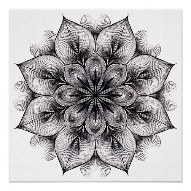 Póster Mandalas de Bloom em Camadas (Frente)