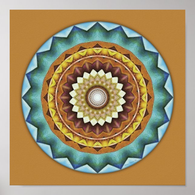 Póster Mandalas do Coração da Paz, n.º 8 (Frente)