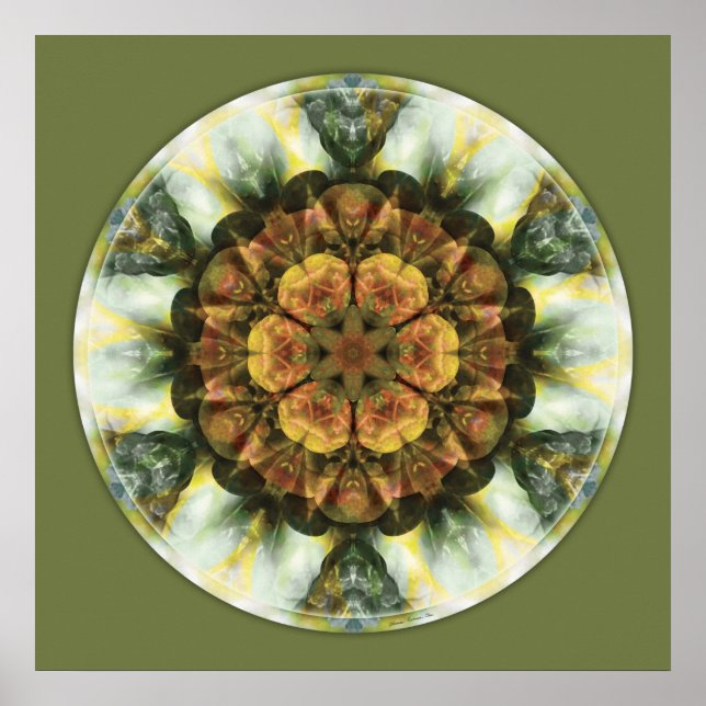 Póster Mandalas do Coração da Paz, n.º 9 (Frente)