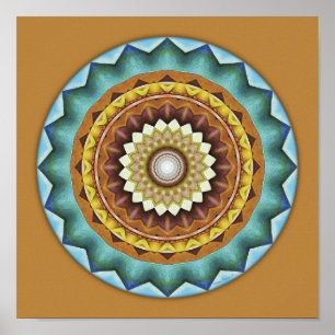 Póster Mandalas do coração da paz, no. 8