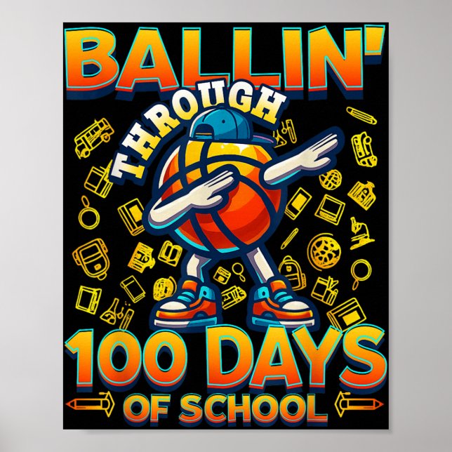 Poster Mandando Bem Nos 100 Dias De Escola 100º Mais Inte (Frente)