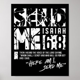 Poster Mande-Me Isaiah 6-8 Christian, Aqui Estou Eu Envia