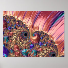 Poster Mandelbrot define a arte digital frontal rosa e Do