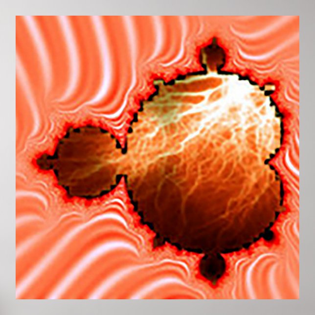 Poster Mandelbrot Dreamsicle Com Raios (Frente)