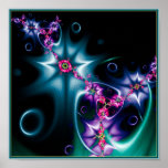 Poster Mandelbrot Star Fractal<br><div class="desc">Mandelbrot Blue Star Fractal</div>