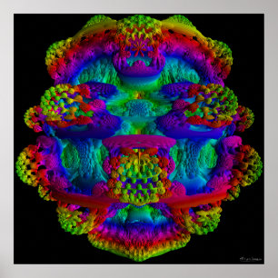 Póster Mandelbulbo com coloração normal