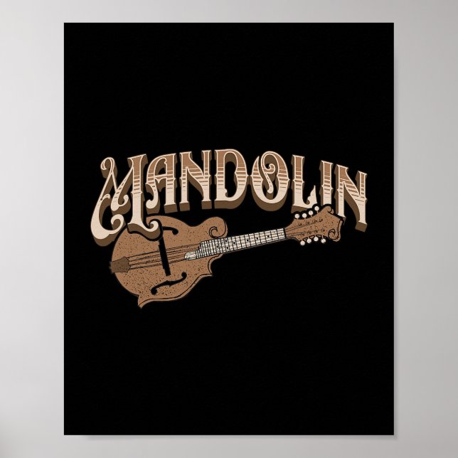 Poster Mandolin Bluegrass Música Folk Player Musi (Frente)