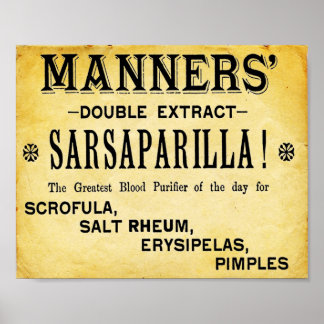 Poster Maneiras de extração dupla de Sarsaparilla Impress