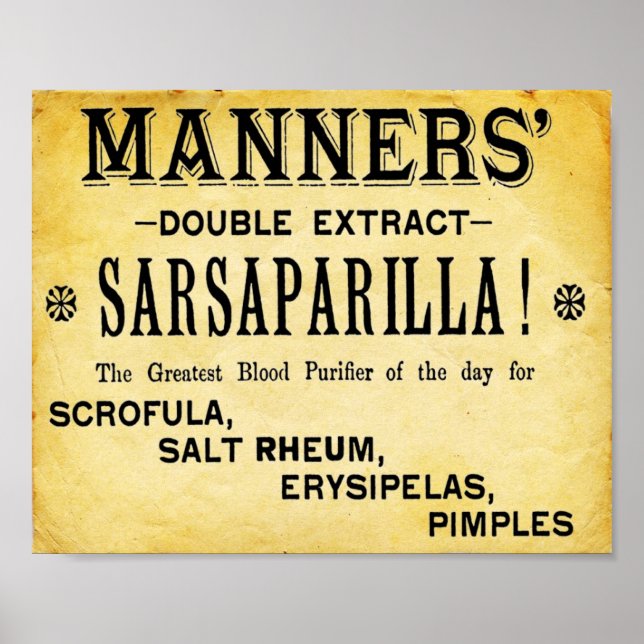 Poster Maneiras de extração dupla de Sarsaparilla Impress (Frente)
