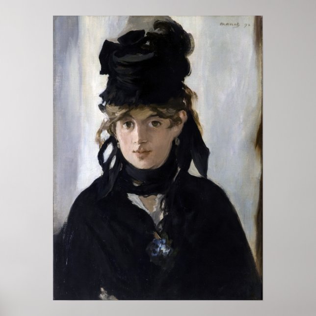 Poster Manet - Berthe Morisot com um buquê de violetas (Frente)