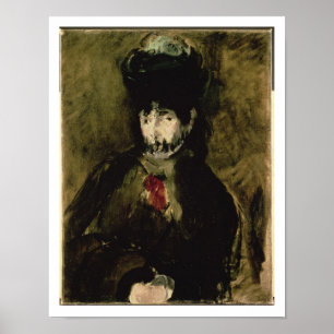 Póster Manet   Berthe Morisot que veste um véu, 1872