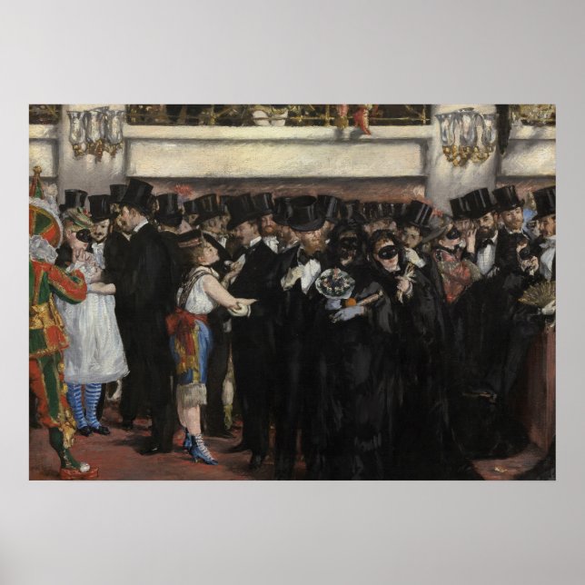 Póster Manet | Bola mascarada na ópera, 1873 (Frente)