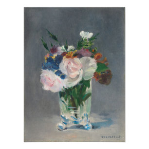 Póster Manet  Flores num Crystal Vase, c.1882