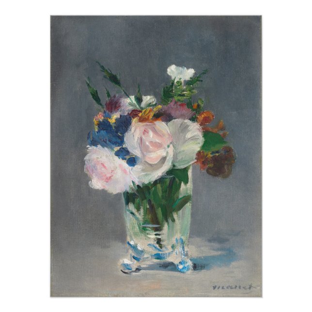 Póster Manet | Flores num Vaso Cristal, c.1882 (Frente)