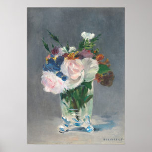Poster Manet   Flores num Vaso Cristal, c.1882