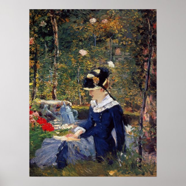 Poster Manet - Jovem No Jardim, 1880 (Frente)