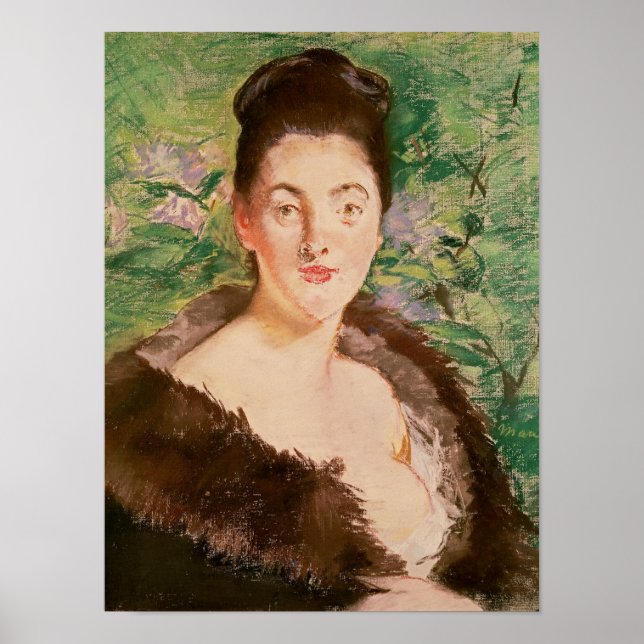 Poster Manet | Mulher num casaco de pelo (Frente)