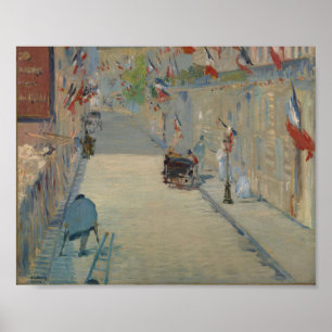 Poster Manet - O Mosnier Rue com Bandeiras (1878)