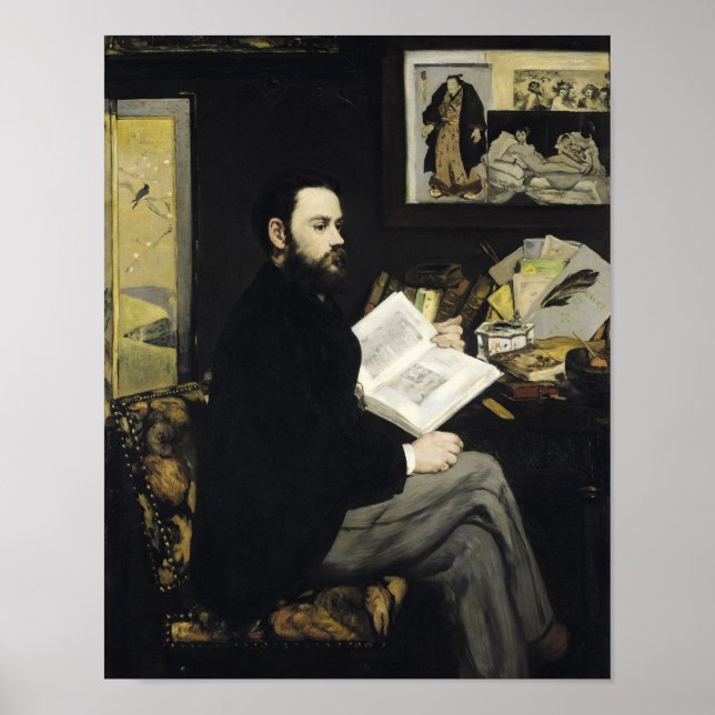 Póster Manet | Retrato de Emile Zola 1868 (Frente)