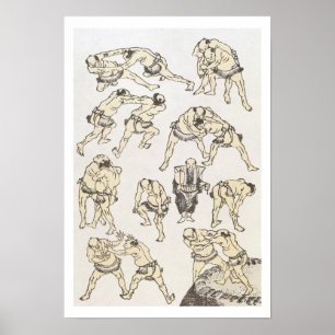Poster Manga: estudos dos gestos e posturas do wrestle