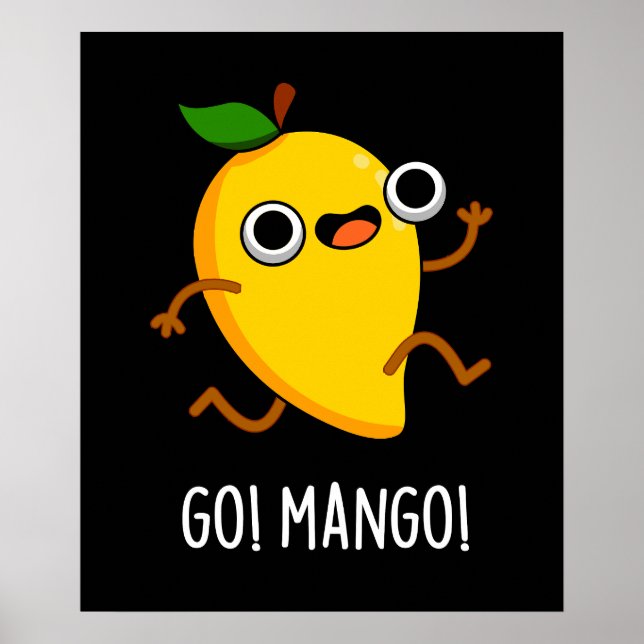 Poster Mango Funny Executando Mango Pun Dark BG (Frente)