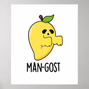 Poster Mango Ghost Pun, Dia de as Bruxas engraçado-fantas