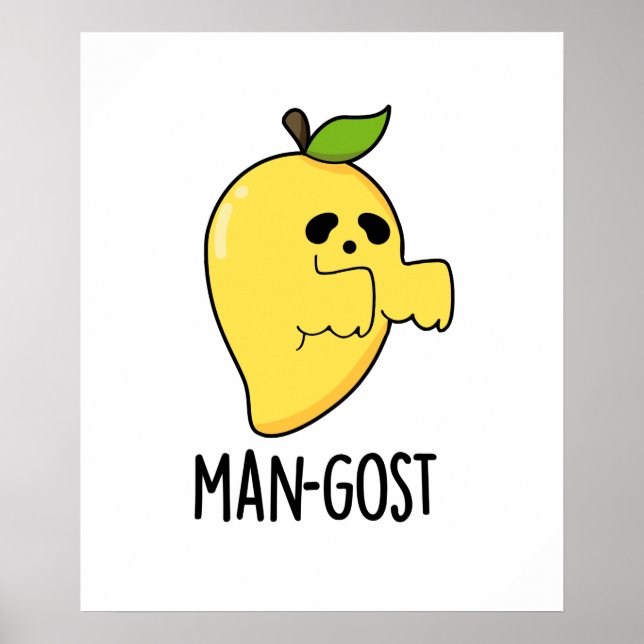 Poster Mango Ghost Pun, Dia de as Bruxas engraçado-fantas (Frente)
