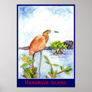 Póster Mangrove Island Heron