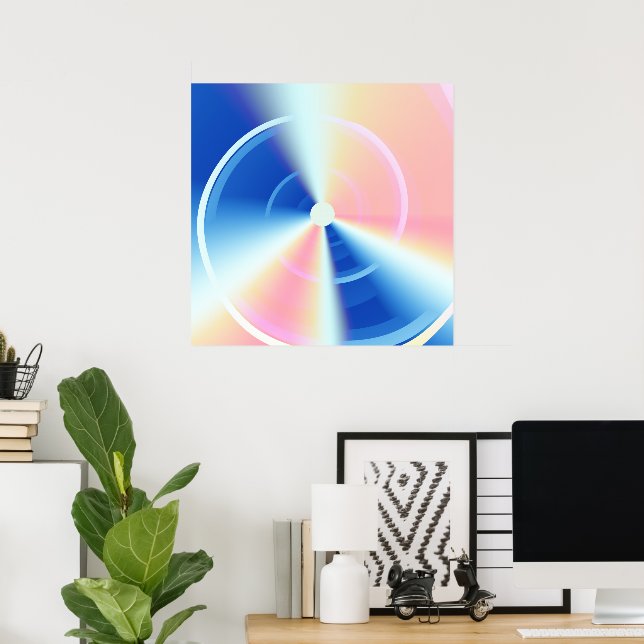 Poster Manhã Aurora Psicodélica Hipopótica (Escritório em casa)