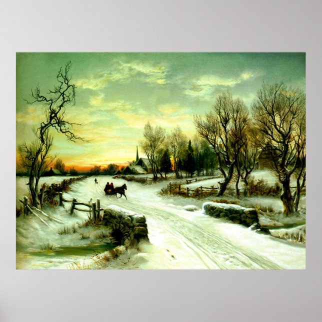 Póster Manhã de Natal nevada (Frente)