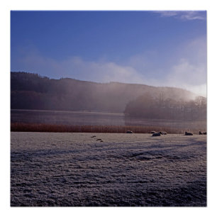 Póster Manhã fria de inverno Esthwaite Water Inglaterra
