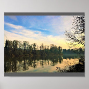 Póster Manhã no rio Willamette, OR