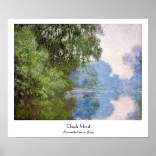 Póster Manhã no Seine perto de Giverny Claude Monet