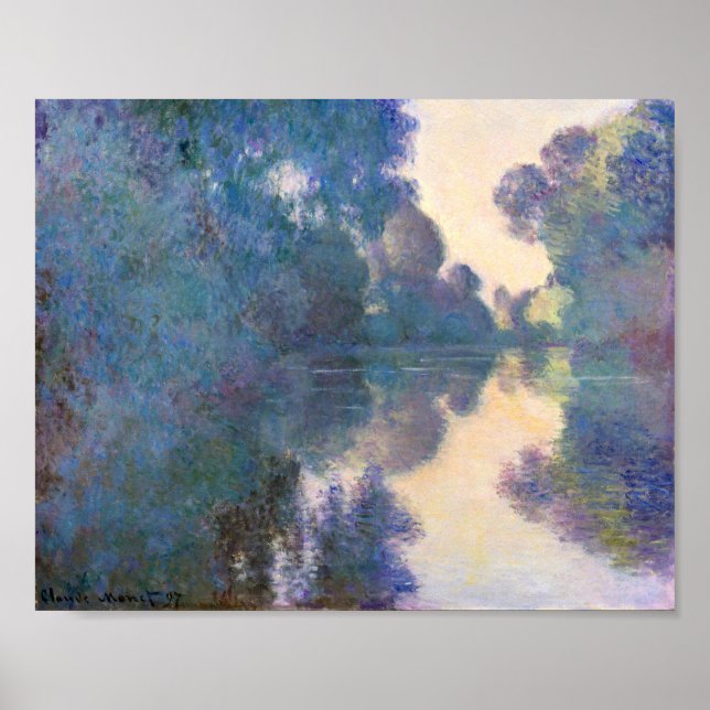 Poster Manhã no Sena perto de Giverny por Claude Monet (Frente)