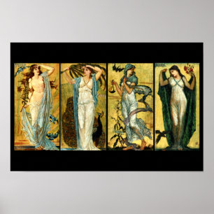 Poster Manhã, Noon, Noite, Noite de Walter Crane 1891