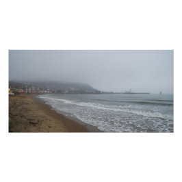 Póster Manhã Nublada na Praia de South Bay, Scarborough