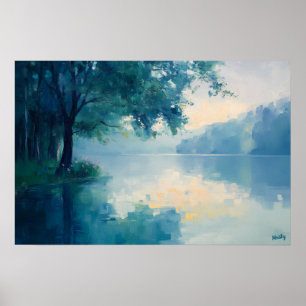Poster Manhã Serena no Lago Fauvista – Inspirada na Natur