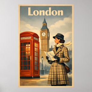 Poster Manhãs em Londres – Cartaz de Viagem Retro Vintage